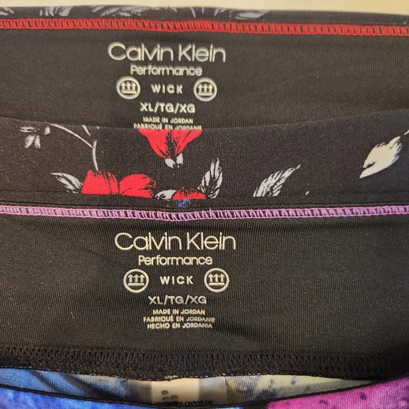 Bundle Calvin Klein Women's Leggings Blue Abstract & Black Floral Size XL. #A03 - Picture 4 of 8